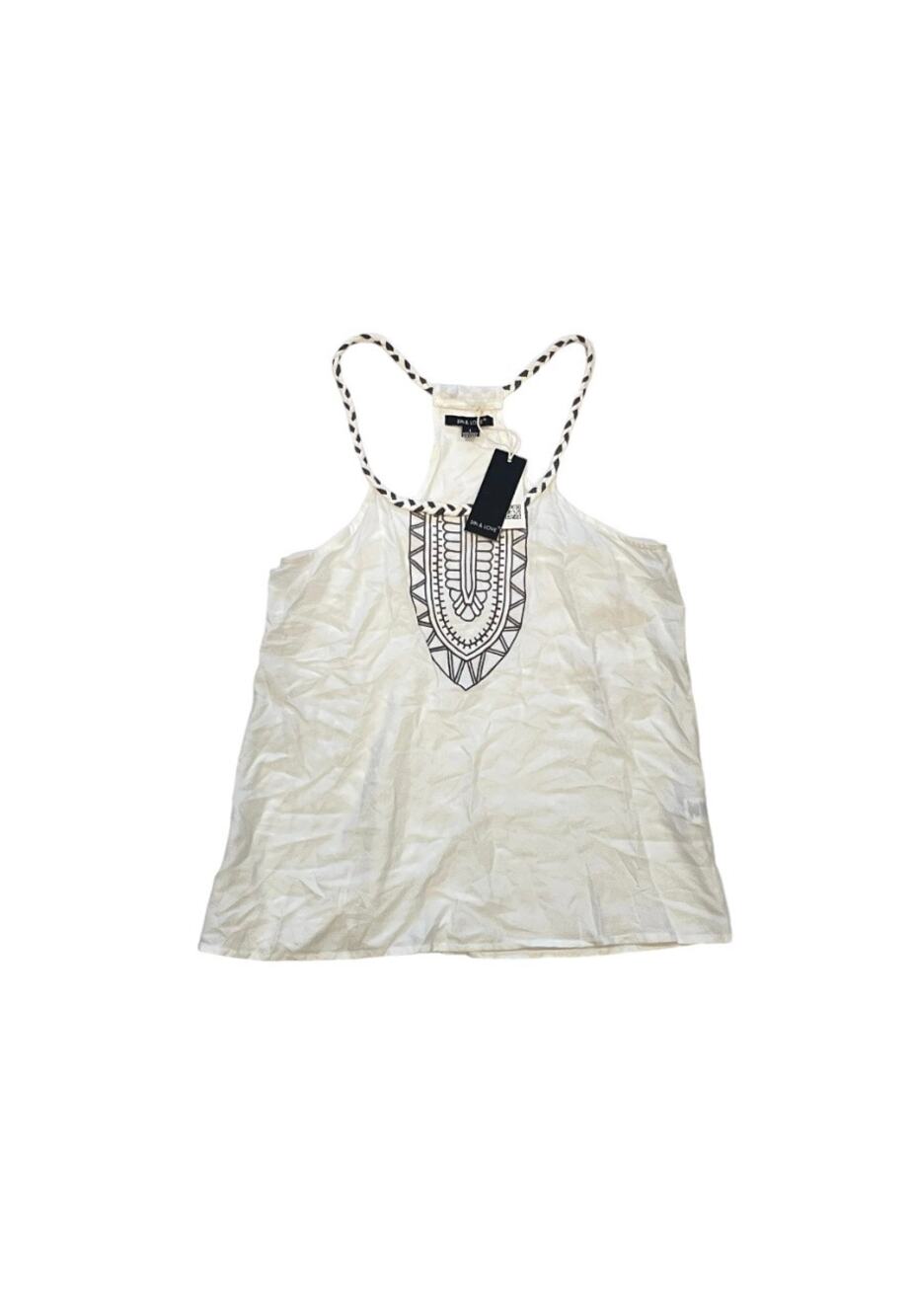NWT 5TH & LOVE Rayon White Ladies Top Large
